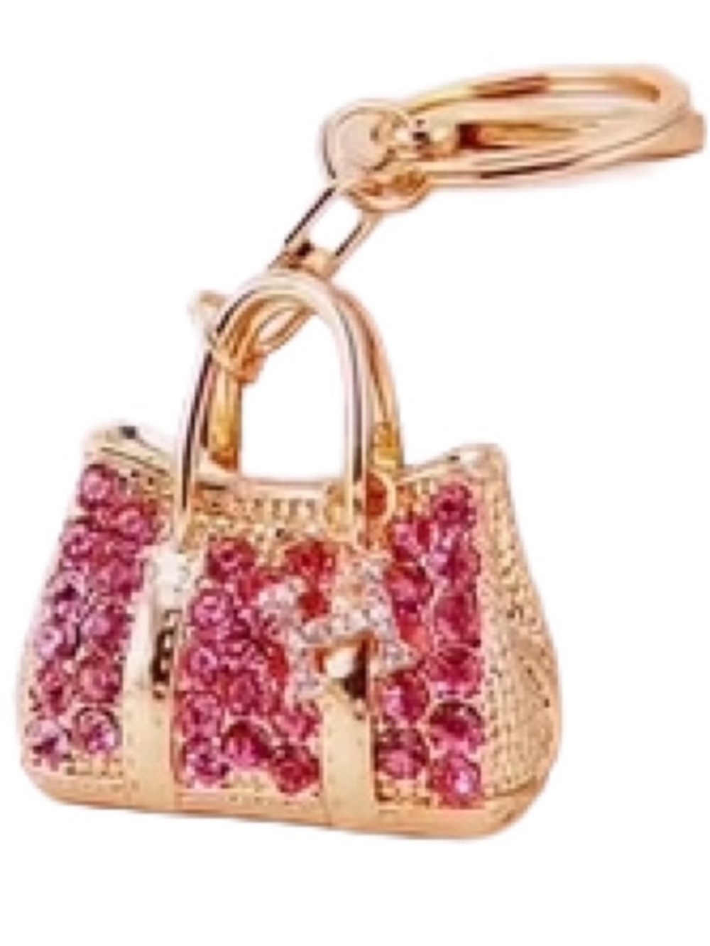 CLUTCH BAG Keychain/ Bag Charm with Pink Crystals
